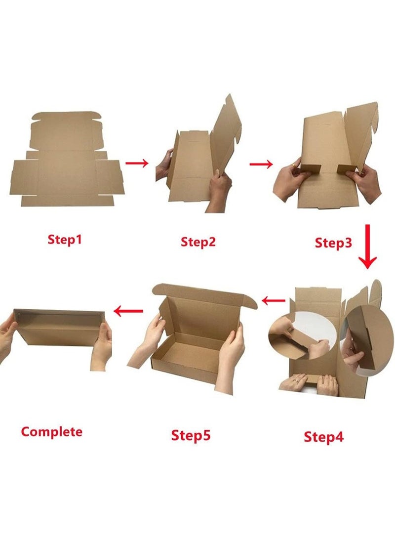 صناديق الشحن من الورق المقوى المموجة ، 25 × 20 × 7 سم البريد الملكي صناديق البريد الصغيرة ، صناديق البريد البنية للتغليف والتغليف للأعمال التجارية أو البريد أو التخزين أو الهدية (حزمة من 15) - Image 2
